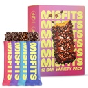 Misfits Protein Bars - High Protein Candy Bars 124; Gluten Free Plant Based, Low Sugar & Carb, High Fiber Snacks 128; Variety Pack of 12 (4 Flavors)