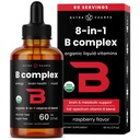 Kompleks Organik USDA Vitamin B Kompleks Obat Pemasyarakatan: B Vitamin Kompleks dengan B1, B2, B3, B6, B9 & Metil B12 Drops untuk Dewasa & Anak-anak & Tegas Berry Flavor 2oz 2Oz