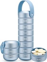 Zannaki Metal Weekly Pill Organizer, Large Travel Pill Box 7 Day, Timeproof Daily Pill Case with Silicone Handle, Aluminum Allour Pill Holder Container for Vitamin, Medicine, Pil,