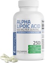 Bronson Alpha Lipoic Acid 600mg Free Radical Scavenger Support Health - Non-GMO, 250 Vegetarian Capsules (125 Pelayan)