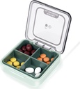 Kotak Obat Pill Organizer Vitamin Portabel, Kotak Kompartemen Pengelola Pill, MoiviviviceProvidence Kasus Pil Kecil untuk Pocket Purse Kontainer Harian Holder untuk Obat Vitamin