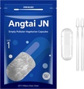 Kapsul Kosong Ukuran 1 - Hapus Filable Vegetarian Capsules (100 Cacah) Ukuran 1 Kosong Pullalan Katup dengan Dua Sendok Lab Mikro, - Veggie Capsules Kosong untuk DIY Suplemen Sendiri Anda