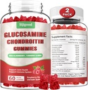 2 Pack Enhanced Glucosamin Chondroitin Gummies dengan MSM untuk Dewasa - Kekuatan Gabungan Kesehatan & Fleksibilitas, Antioksidant & Imune Dukungan Supplemen, 120 Count