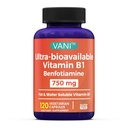 VANI 750MG Benfotiamine dengan B1, 5X Time Fat & Water Soluble Thiamine B1 Suplemen - Partai Ketiga Diuji, Tidak Gluten (120 Kapsul)