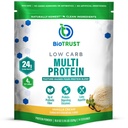 BioTrust Low Carin Protein Powder - Natural and Delicious Whey & Casein Blend from Grass- Fed Hormone Free Cows - Non GMO, Soy Free, Gluten Free, Hormone Free (Vanilla)