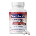 Colostrum Symbiotic 120ct Chewables Plus - Dukungan Imunitas untuk Orang Dewasa & Anak - Lactoferrin Suplemen & Colostrum Protein - Mendukung Pembiasaan & Gut - 25% IG Antibody, Gluten Free - Wild Cherry