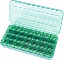 28 Hari Pill Organizer Monthly - 4 Pekan Pill Box 1 Waktu sehari, 7 Hari Kotak Organisasi Obat-obatan, Kontainer Travel Pill untuk Vitamin, Minyak Ikan (Olive Green)