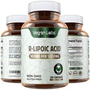 Lab Vegan R-Lipoic Acid 300MG, 120 Vegan Capsules- Menyediakan energi cellular dan perlindungan antioksidant - Gluten Bebas, Non- GMO, Penyesuaian R-ALA Suplemen - 4 Bulan
