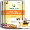 Premium Echinacea Tea dengan Zinc (Paket 4, 88 Tea Bags) - Tea Sehat Decontainated Tea for Ammune Health - Organic Herbal Tea Bags w / Natural Ingreations - Idealing Tea Lovers for Tea Lovers