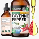BIO KRAUTER Cayenne Pepper Extract Liquid - Murni Capsaicin Ekstrak - Cair Cayenne Pepper Drops untuk Dukungan Digetical - Gula & Alkohol Bebas 4 Fl.Oz.