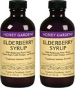 Honey Gardens Elderberry Syrup dengan Grade A Raw Honey, Propolis, Organic ACV & Elderberry, 124; Tradisional Immune Formula w / Echinacea 124; Dibuat di USA (4oz, 2pk)