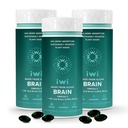 iwi Iife Brain Omega-3, 180 Softgels (90 pelayan), Vegan Plants-Based Algae Omega- 3 dengan EPA + DHA, Focus, Memory dan Mood Dukung Diet Supplemen, Krill & Fish Oil Alternatif, No Fishy Aftaste