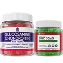 Sugar Free Zinc Gummies 2 Pack + Glucosamin Chondroitin Gummies 2 Pack