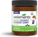 Wellfients Organic Children 's Elderberry Gummy 124. Daily Kids Ammune Support Gummies *, Made with Vitamin C and Zinc, USDA Certified Organic, No Artificial Colors 124; 2 Tahun +, 60 Count