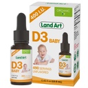Seni Tanah - Tersertifikasi Organik Vitamin D3 Drops Bayi - 400 IU per Drop - 490 Hamba - Mendukung Pengembangan Tulang & Gigi - Vitamin D Drops untuk Bayi & Toddlers - GMO- Free - Gluten- Free - 0.45 fl oz