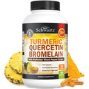 Turmeric Quercetin dengan Suplemen Bromelain - Kekuatan Alam Tanpa Daya dan Dukungan Bersama dengan BioPerine Black Pepper untuk Peledak Max - Organik Tumelain Suppplemen Vegan Aman, Non-GMO