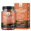 Advanced Mushroom Complex Capsules - 10X Lions Mane Supplement Capsules with Reishi, Chaga, Maitake & Shiitake for Brain Health Memory Dups & Focus - Nootropic for Mental Clarity - 30 Caps