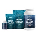 CorreXIKO Marine Collagen Tambahan Pil & Powder Bundle - Termasuk 10000mg Double Hydrolyzed Powder 1kg, 15 oz & 5os dan 1800mg Collagen Peptides 120 Capsules - untuk Rambut, Skin & Nails