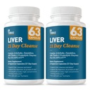 Dr. Tobias Liver 21 Day Cleanse, Herbal Liver Detox Cleanse dengan Solarplast, Extract Artichoke, Milk Thistle, Dandellion Extract dan Digetical Enzymes, 63 Vegetable Capsules, 3 Daily, Paket 2