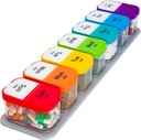 Weekly Pill Organizer, Extra Large Am Pm Medicine Container dengan Kompartemen Tersisa, BPA- Free Pil Solters 7 Hari 2 Kali sehari untuk Vitamin dan Suplemen