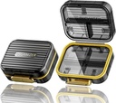 Case Wisata Pill, Kotak Pil Kecil untuk Purse, Acedada Portabel Kontainer Harian Pill, Compact Moistureproof 7 Kompartemen Pill Organizer, Penghubung Kedokteran Untuk Minyak Ikan Vitamin, Hitam