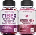 Nuttrition Atlantis Sugar Free Prebiotic Fiber Gummies for Dewasa 2-Pack (120 Gummies) + Magnesium Gummies - 770 MG Magnesium Citrate 60 Gummies
