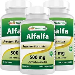 Sastra terbaik Alfalfa Green Super Food 500 mg 180 Capsules (180 Cacah 3)