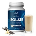 Isolat Nuclesi Whee Protein 124; Vanilla Flavarored 124; 24g Protein 124; Ditambahkan BCAAs + Glutamine 124; dengan Enzymes Digevically 124; Hormone + Antibiotic Free 124; 29 hamba