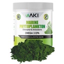 AKI Marine Phytoplankton Powder - Sumber Graw Omega- 3 EPA Micro Algae Nolchloropsis - Plant Based Protein, Vitamin for Overall Wellness - Lengkap Sumber Protein, Vegan & GMO Bebas (2oz / 57g)