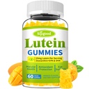 Lutein dan Hobxanthin Gummies dengan Astaxanthin & Bilberry Extract - Vitamin Eye dengan Omega-3, Vitamin A, C, E, D3 & Zinc untuk Vision Health - Sugar Free, Mango Flavor, 60 Count