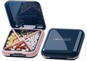 DUBSTAR Pill Box - Waterproof Harian Portable Daily Small Case for Purses Pocket Compact Travel Medictic Hoder for Vitamin, Fish Oils, Suplemen, Medikasi (Deep Blue)