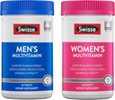 Swisse Daily Multivitamin for Men & Women Bundle Combo Pack, 124; Supports Healthy Energy, Stress Relief, Mental Clarity & Performance, Imunity, and Heart Health