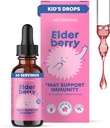 JoySpring Elderberry untuk Toddlers & Kids Ammune Dukungan Liquid (1 fl oz) Abdullah 124; Peternak organik Elderberry Drops dengan Vitamin C 124; Natural Flavor 124; Vegan Suplemen