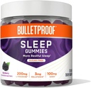 Bulletproof Sugar- Free BlackBerry Flavor Sleep Gummies, 60 Count, Keto Suplemen untuk Dukungan Tidur