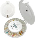 e- Pill MedTime Locked Automatic Pill Dispenser - Secure, Eister-to- Gunakan Medication Organizer dengan 24 Daily Alarm - saya berurusan dengan Senior, Dementia, dan Perawatan Alzheimer - White Lid
