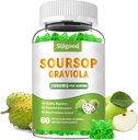 Sugar Free Soursop Graviola Gummies - Organic Soursop Leaves & Fruit - Digetical Aid, Support & Antioksidant Properties - 60 Apple Flavored Gummies