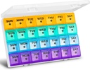 XL Large Monthly Pill Organizer 4 Weeks, 28 Day Pill Organizer Weekly, Big Complets with Travel Case, 7 Day Pill Dispenser 4 Kali sehari, Medicine Organizer Box for Vitamin, Fish Oil