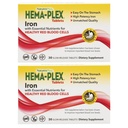 NaturesPlus Hema- Plex Besi - 30 Lembu, Paket 2 - Total Kesehatan Darah - 85 mg Chlated Besi - dengan Vitamin C & Bioflavonoid - Non GMO, Vegetarian & Gluten Bebas - 60 Total Pelayan