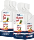 TRUEPlus GluxGel Pouch, Fruit Punch Flavor, 15g Fast-Acting Carbohydrates, Fat Free, Gluten Free, Quick Duck for Low Blood Sugar and Energy, 12 Pack