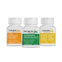 TrioXL - 3 Suplemen Kuat yang Memungkinkan Sistem Imune Kuat, termasuk TumericXL, Vitamin D3 & ProbioticXL, Gluten- Free Ammune Booster, 3- 30 Count