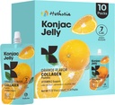 Hethstia Orange Konjac Jelly dengan Collagen Peptides, 10 Pouches Fruit Jelly Snacks, Lower-Calorie Drinkable Jelly dengan Vitamin C, Sugar- Free, Keto, Gluten- Free, OnTheGo Light Snacks