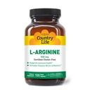 Country Life L-Arginine Caps dengan Vitamin B-6, 500mg, 100 Vegan Capsules, Disertifikasi Gluten Bebas, Sertifikasi Vegan