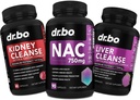 NAC Kidney Liver Cleanse Detox - 750mg N Acetyl Cysteine Pure Vitamin Capsule - Daily Liver Ginjal Detox Dukungan Formula untuk kandung kemih, Suplemen Traktur Uliner & Milk Thistle