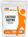 LockSuplements.com Lactase Enzyme (3000 ALU) Powder - Lactase Enzyme Suplement, Digetical Support - Gluten Bebas, 1g per Serving, 500g (1.1 lbs) (Paket 1)