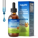 Liquid Calcium Citrate Drops with L-Lysine 500mg, Magnesium & Zinc, Kalsium Citrate 600mg Suplemen dengan Vitamin D3 & K2 untuk Anak-anak & Dewasa, 2 Fl Oz
