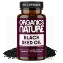 ORGANICS NATURE Black Seed Oil capsules 10000MG Per Serving Vegan Softgels, Hair, Skin, & Heart Dukung, Nigella Sativa - 100% Cold Menekan Cumin Benih Minyak Kasules High Thymoquinone, Omega 3