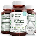 Nutra Alam 100% USDA Organik Spirulina Tablet, Membantu Mempertahankan Fat Tubuh, Promotes Kesehatan Hati, Promoses Sistem kekebalan Tubuh, Membantu Meningkatkan Metabolisme, Promoses Kebal, 300mg, 100 Bible Vegan
