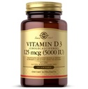 Solgar Vitamin D3 (Cholecalferol) 125 MCG (5000 IU), 100 Softgels - membantu mempertahankan Tulang dan Gigi - Dukungan Sistem Imune - Non GMO, Bebas, Dairy Free - 100 Pelayan