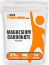BulkSuplements.com Magnesium Carbonate Powder - Magnesium Carbonate Suplemen, Magnesium Karbonate Grade - Gluten Bebas, 875mg per Serving, 100g (3.5 oz) (Paket 1)