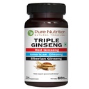 Nutrition Triple Ginseng murni - Kombinasi Unique dan Efektif dari Red Ginseng, Amerika Ginseng dan Siberia Ginseng. 790mg per Capsule 126; 60 Veg Caps Pack